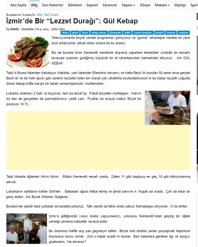 Gül Kebap Türkiye İnternete