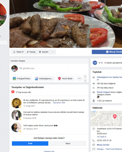 Gül Kebap facebook