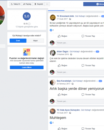 Gül Kebap facebook
