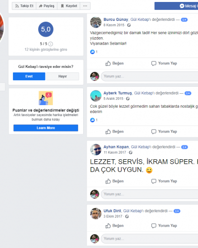 Gül Kebap facebook