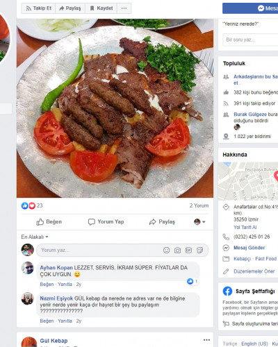 Gül Kebap facebook